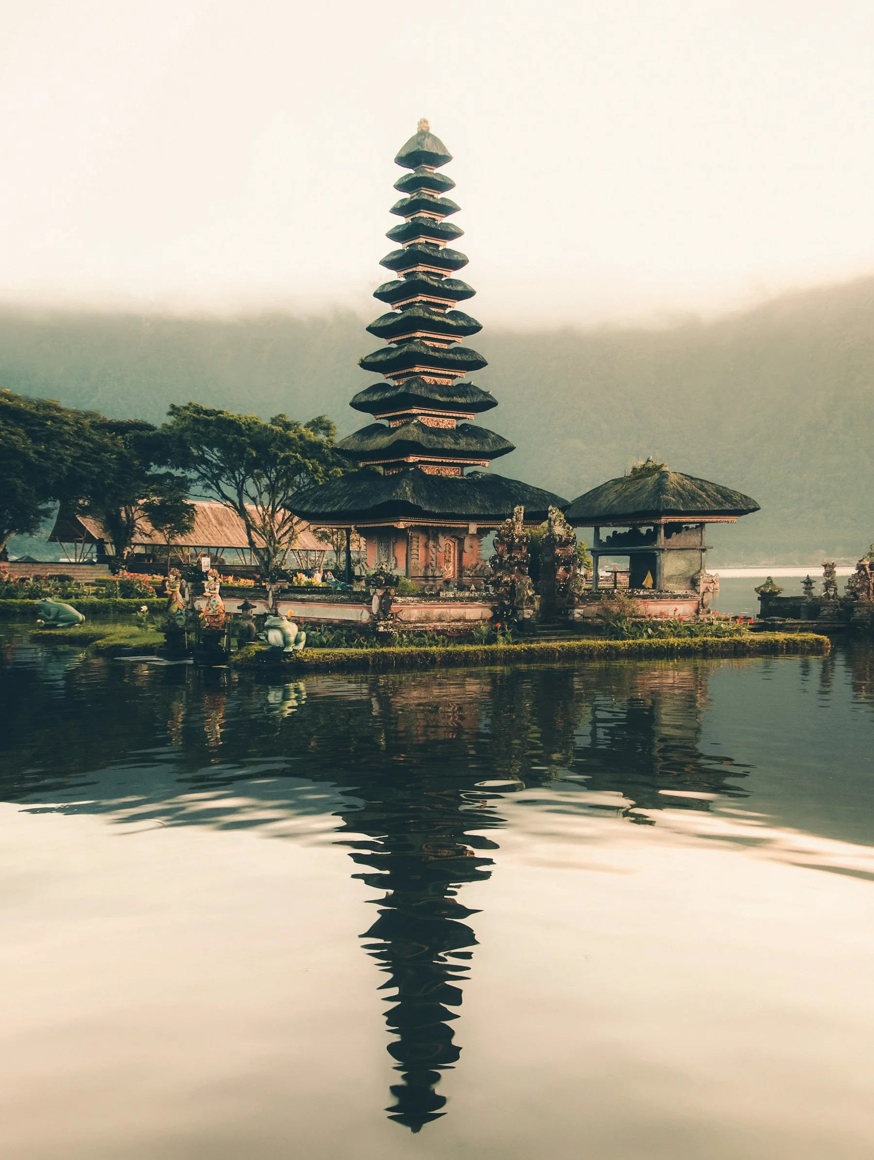 Waterside temple and gardens in Bali
